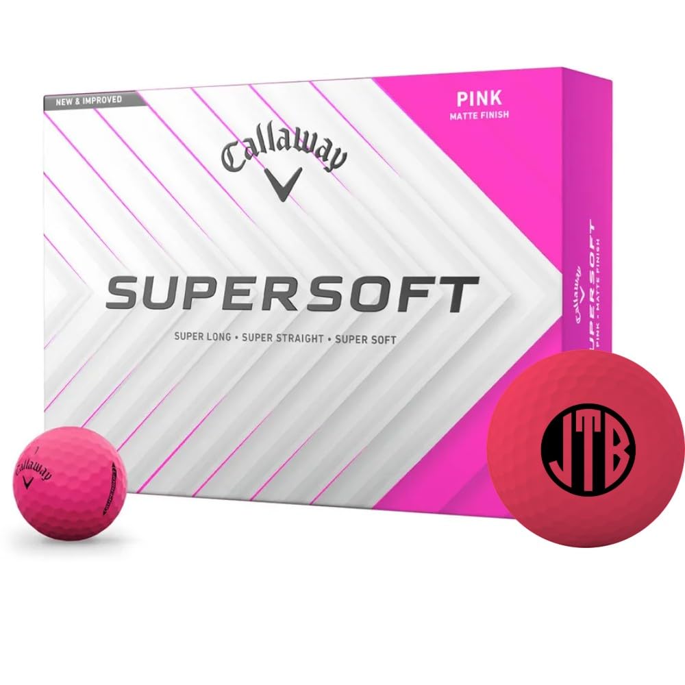 Callaway Golf Supersoft Matte Pink Monogrammed Golf Balls - 2025 Model