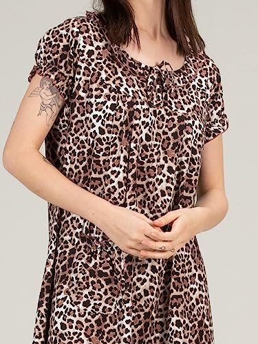 Image of Evolove Women's Viscose Liva Long Maxi Night Gown Nighty Dress with Pocket, Super Soft Comfortable (LNG-Rayon)