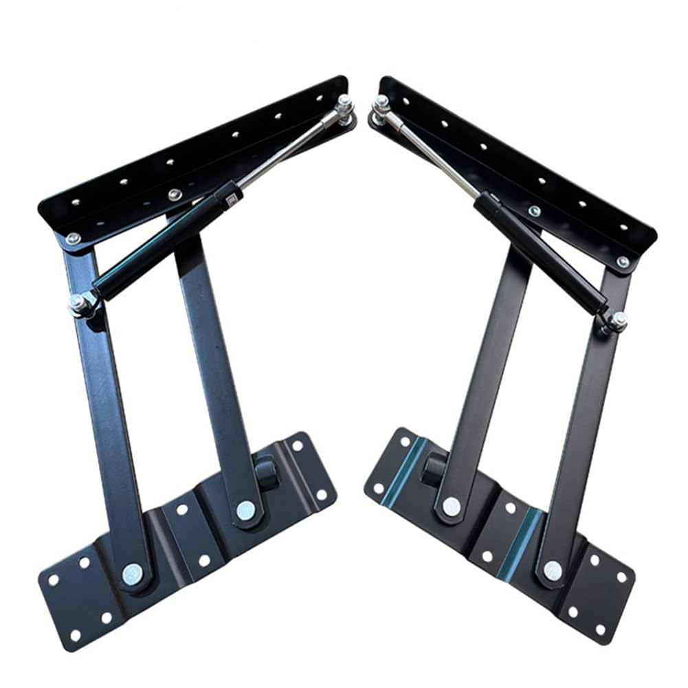 1 Pair Coffee Table Spring Hinge, 80N Lift Up Top Coffee Table Mechanism Folding Coffee Table Lift Frame Fitting Table Hinge Hydraulic Lift Hinge Standing Durable Pneumatic Gas Spring Lift Support