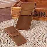 BIBABLYKE Leather Pen Holder Brown Fountain Pen Pencil Holder Handmade Ballpoint Pen