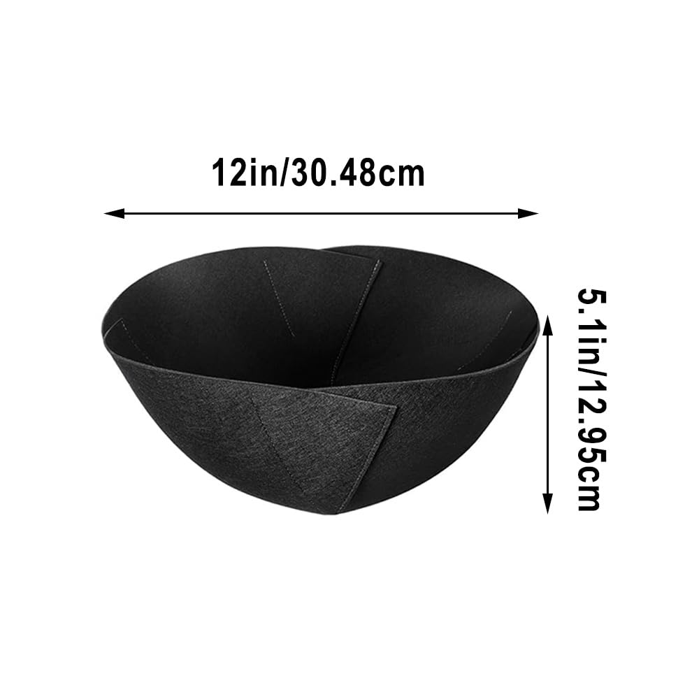 SUNNEE 6 Pcs Hanging Basket Liners 12 Inch,Felt Basket Liner,Garden Basket Liners,for Outdoor Hanging Flowers Vegetables,Avoid Birds Nesting (Black) - Image 2