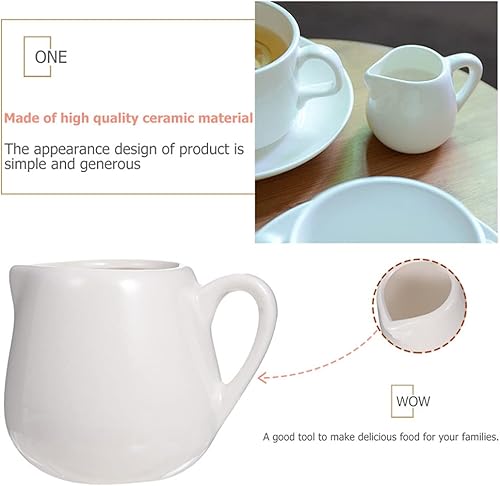 Miniatura 7 de YARNOW Ceramic Creamer Mini Café Leche Creamer Jarra de Porcelana Jarra de Salsa Jarra de Crema de Leche Jarra Jarra Salsa Bote Salsa Barco Plato