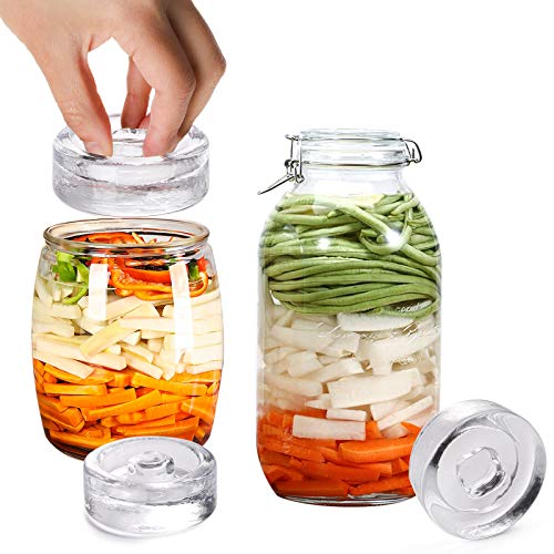 Yesland 9 Pack Fermentation Glass Weights With Easy Grip Handle, Fermentation Weights For Wide Mouth Mason Jar, Sauerkraut, Vegetables, Pickles, Kimchi And Other Fermented Food #TOP1