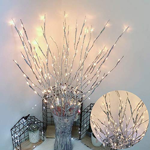 Smartcoco Branch Lights, 5-Led Branches Battery Powered Decorative Lights Tall Vase Filler Willow Twig Lighted Flexible Branch for Home Decoration, 30 Inches 20 LEDs