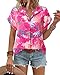 Timeson Womens Tops Dressy Casual: Summer Work – Ladies Tops and Blouses – Short Sleeve Business Casual Shirts Dressy Chiffon Professional Office Outfits Floral Collared Interview Formal Loose Fit XL
