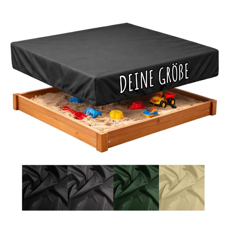 Abdeckung für Sandkasten nach Maß Atmungsaktiv für Sandkiste Wasserabweisend Winddicht Schutzhülle Spielkiste Abdeckhaube Schutzhülle Sandspielplatz Schwarz alle Größen Maßanfertigung [131]