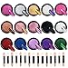 IVETTO Art Metal Mirror Effect Holographic Chrome Nail Powder with 15 jars Nail Powder and 15 Pcs Eyeshadow Sticks