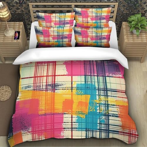 Parure de lit mosaïque abstraite en microfibre premium 200x200 cm