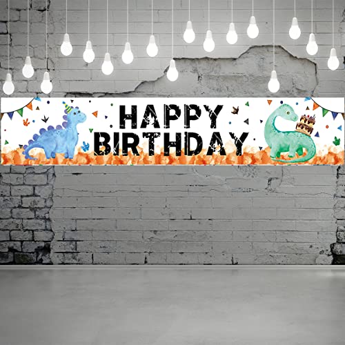 Mododo Enorme Dinosauro Compleanno Banner, Banner del Segno del Cortile di Buon Compleanno con 30pcs Palloncini Per Bambini Uomini Donne Festa di Compleanno Banner Outdoor Indoor Party