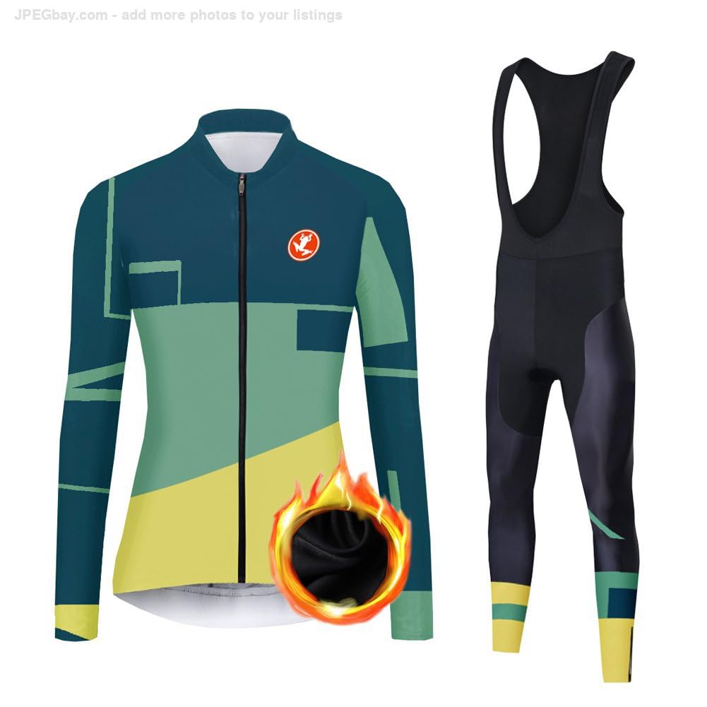 UGLY FROG Juego de Ropa de Invierno para Ciclismo, Ciclismo, Forro Polar, Camiseta de Ciclismo + Pantalones Acolchados con Almohadilla 3D de Gel Transpirable, Deportivo
