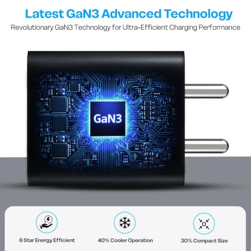 Image of MOZEN by Amkette Samsung Fast Charger GaN 45W | Super Fast Charging (SFC) Protocols | Compatible with Samsung Galaxy S25 /S24 /S23 /S22 /S21 /S20 (Ultra /Plus /Fe), Z Fold /Flip /S /A /F /M | Samsung 45W Adapter
