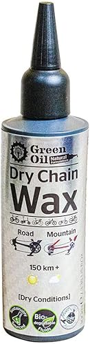 GREEN OIL Cera seca para cadena de ciclo, blanca, 3.4 fl oz, biodegradable, natural, respetuosa con el medio ambiente, libre de PTFE PFOA aceite de