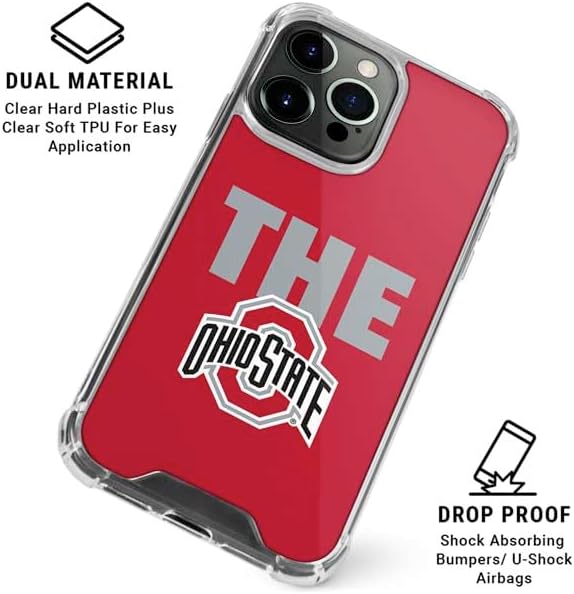 Skinit Clear Phone Case Compatible with iPhone 15 Pro - Officially Licensed Ohio State University The Ohio State Buckeyes Design