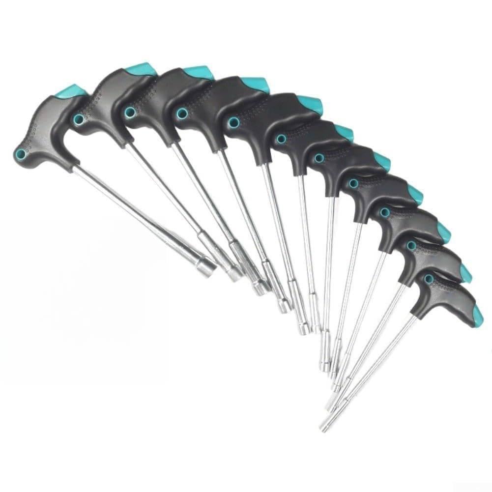 Juego de llaves hexagonales con mango en T, 11 piezas para llave de vaso magnética de acero cr-v para mantenimiento mecánico, tareas de reparación del hogar, 4 mm-14 mm