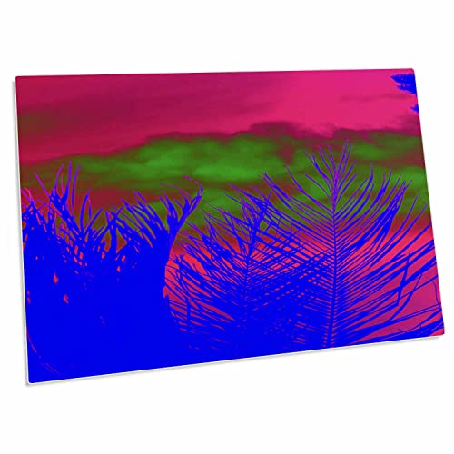 Alfombrilla de Escritorio 3dRose Neon Blue Palm 23x16 pulg