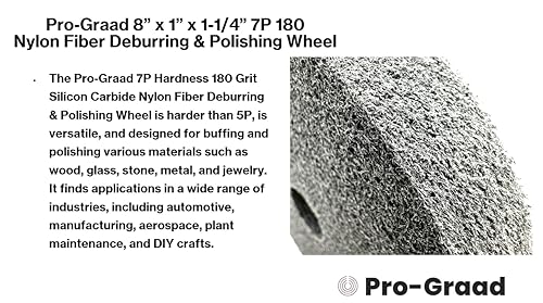Image of Nylon Fiber Deburring Wheel 8 inch x 1 inch x 1-1 /4 inch 7P Hardness 180Grit Silicon Carbide Brushed Polishing Buffing Unitized Wheel for Bench Grinder Buffing Machine with Adapter for 1 /2 5 /8 3 /4 Arbor
