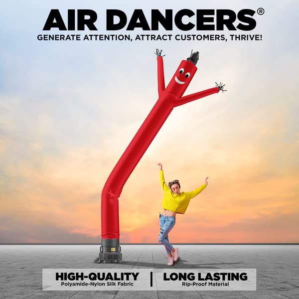 Image of LookOurWay Air Dancers Inflatable Tube Man Set - 20 Feet Tall Wacky Waving Inflatable Dancing Tube Guy with 1 HP Blower for Business Promotion - Red