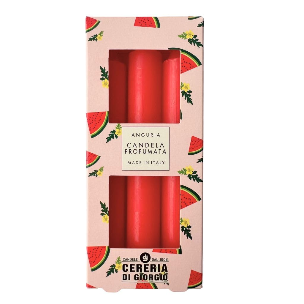 Set of 3 Pocket Season Scented Candles Diameter 1.8 cm Height 12.5 cm – Spring/Summer – Watermelon – Cereria Di Giorgio
