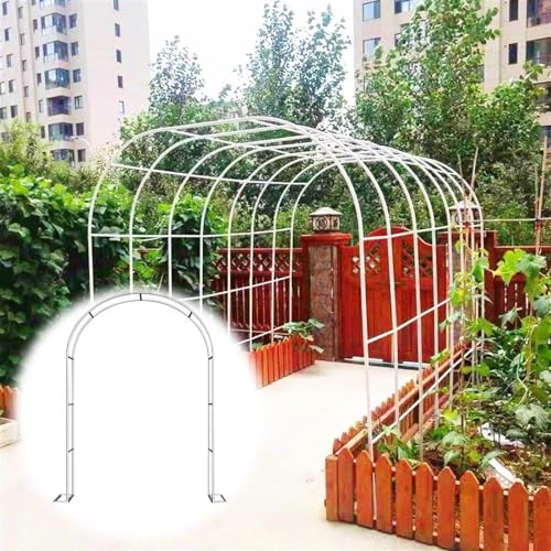 Treillis arche de jardin en métal blanc ou noir pour fleurs et plantes de 160cm à 300cm