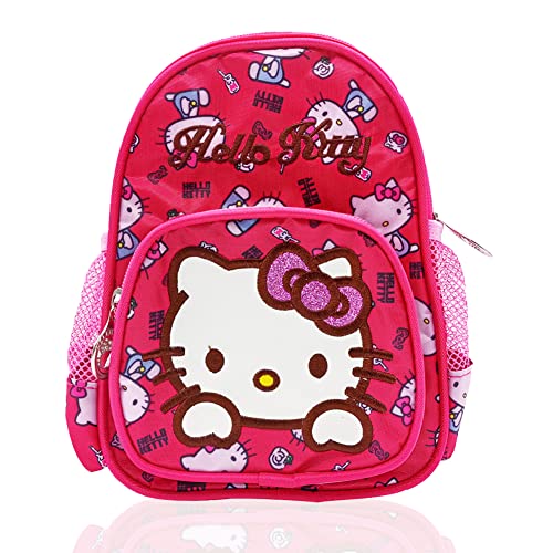 Sac à Dos Enfantl, Sac d'école pour Enfants Hello Kitty, cartable pour enfants Hello Kitty, Sac à Dos Enfant, Préscolaire Bagages Tout-Petits Sac à Dos (Rose Rouge)