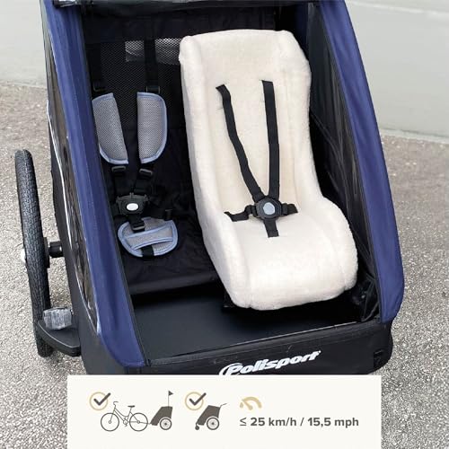 POLISPORT 8015000019 – Mini Pelican Allwetter-Babysitzverkleinerer mit 5-Punkt-Gurt für Anhänger, Kinderwagen, Sicher und Kompatibel für Kinder von 7 bis 18 Monaten, Schwarz