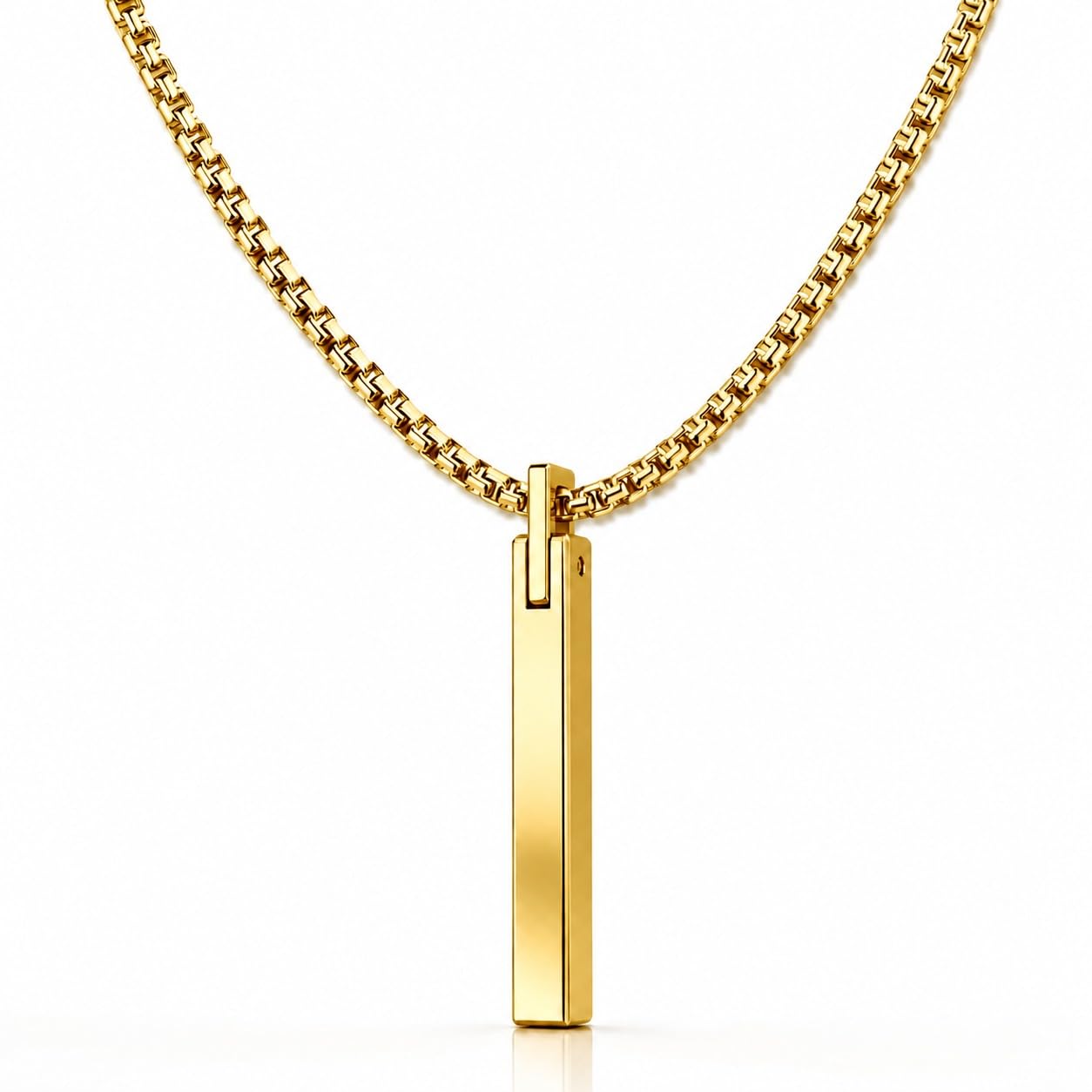 meenaz Anti Tarnish Stainless Steel Bar Locket Neck Chain for Man | Stylish Gold Bar Pendant for men Necklace | Jewellery Accessories for Boys | Jewelry | Gifts for Boyfriend | Valentine Gift -34-picture-39