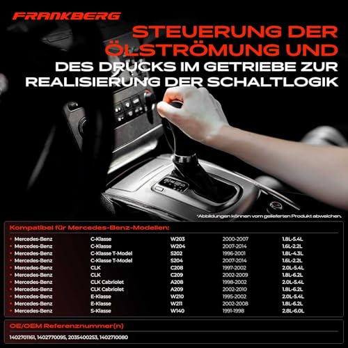 Frankberg Steuereinheit Platine Elektriksatz Stecker Filter Automatikgetriebe Kompatibel mit C-Klasse CLK E-Klasse M-Klasse S-Klasse Sprinter 3 3,5 4,6-T 1995-2018 1402701161