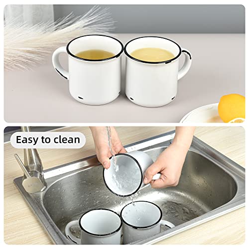 Bycnzb 15Oz White Campfire Ceramic Mugs Set Of 4 For Coffee Tea Old Design #TOP5