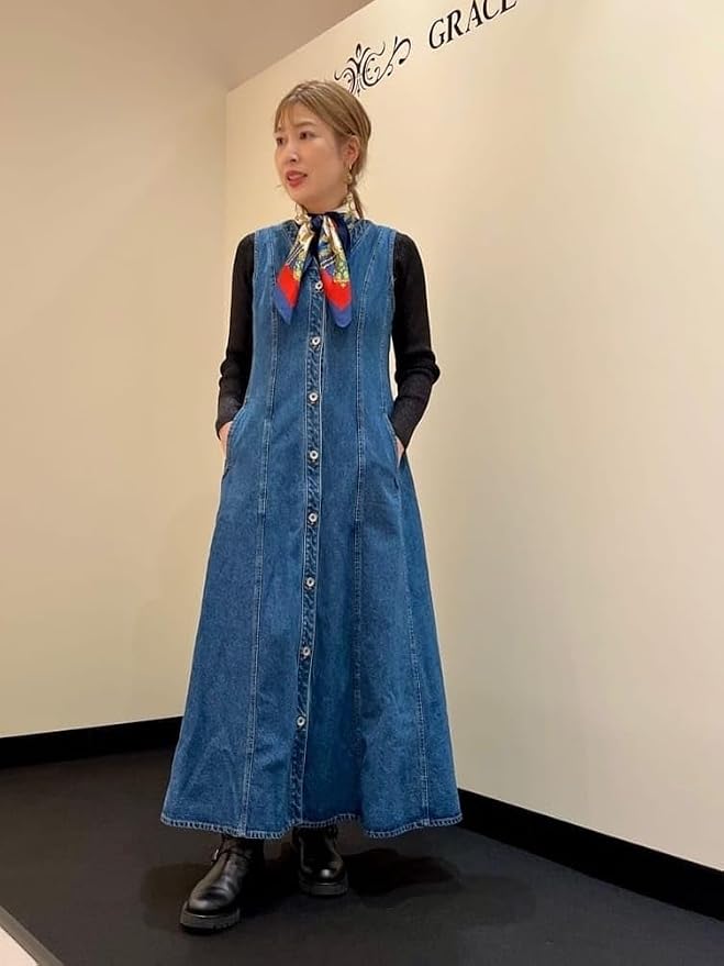 Amazon.co.jp: [グレースコンチネンタル] ﾃﾞﾆﾑﾉｰｽﾘﾛﾝｸﾞﾜﾝﾋﾟｰｽ