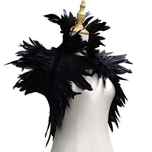 L'VOW Gothic Real Natural Feather Shrug Shawl Shoulder Wrap Cape Victorian Collar4