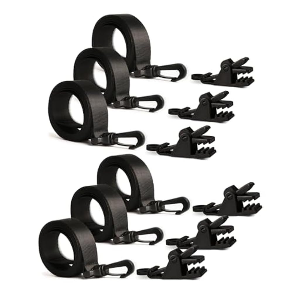 CTRLZS Complete Solar Cover Reel Attachment Set for Inground Pools – Features 6 Snap-Lock Clips and 6 Straps