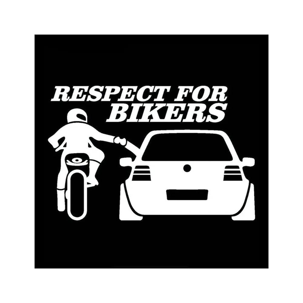 Car Sticker Respect for Bikers Auto Motorcycles Exterior Accssories Vinyl Decal 20cm*13cm(White)
