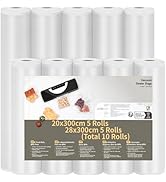 Omtofo Sacchetti Sottovuoto Alimenti, 15/20/25/28x600cm, 4 Rotoli, Buste Sottovuoto Alimenti Senza BPA, 190 µm, Rotolo Sottovuoto Alimenti Per Macchina Sottovuoto e Cottura Sous Vide
