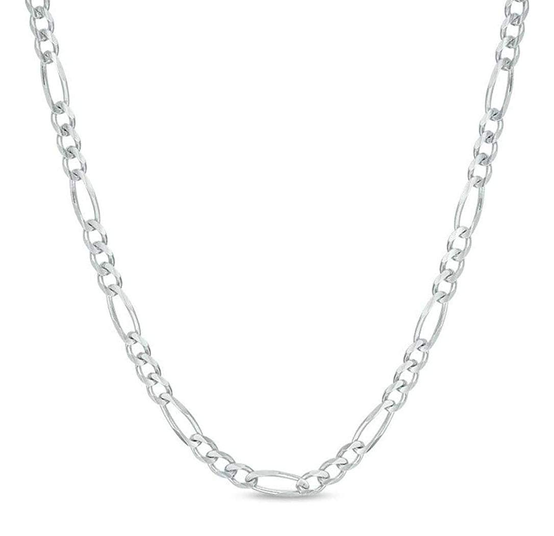 Collar de cadena Figaro de plata de ley 925 de 1,4/2,2/2,8/3,6 mm para mujeres y hombres, unisex, 40,6 cm, 45,7 cm, 50,8 cm, 55,8 cm, 60,9 cm, Metal,