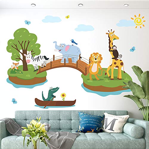 Vinilos decorativos removibles 3D animales selva gigante miniatura 6