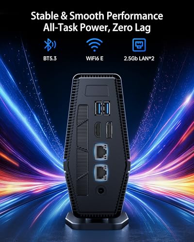 Image of Mini PC LED Display AMD Ryzen 7 8745HS 16GB DDR5 1TB SSD Dual 2.5G LAN | Zen 4 8-Core 16-Thread CPU Radeon Graphics LED System Display Tool-free Upgrade PCIe 4.0 WIN 11 Pro WiFi6E Triple 4K