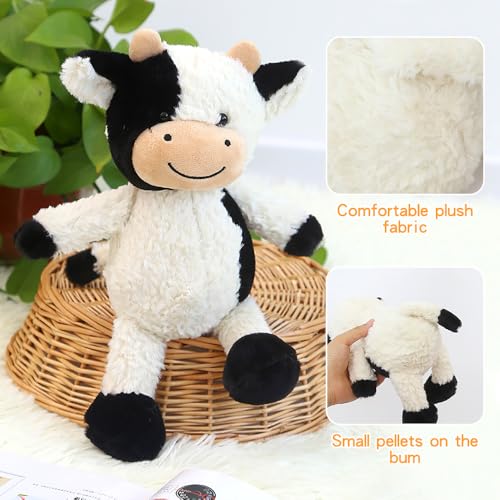 Hojalis Kuscheltier Kuh, 22CM Niedliches Plüschkuh-Spielzeug, Kuhs-Plüschtier Plüschkissen, Sitzend Kuhs, Schwarz Weiß Plüschtier,Weiches Stofftier Geschenke für Baby Kinder (Kuscheltier Kuh-B)