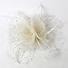 Fascinators Sinamay Hats for Women for Tea Party Kentucky Derby Wedding Cocktail Mesh Feathers Hair Clip Ivory