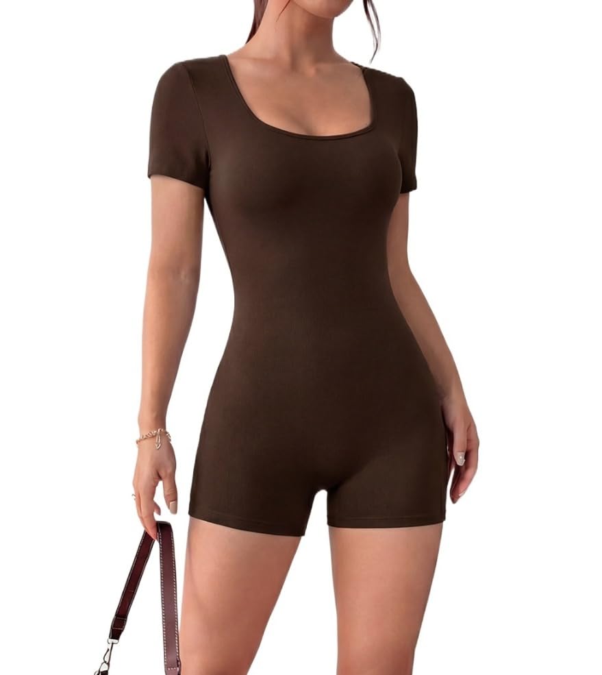 Mameluco de manga corta de una pieza KIRYU, ropa cómoda casual de mujer