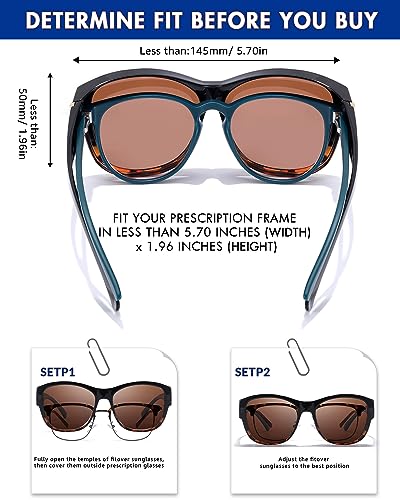 Image of Xfeel Polarized Over Glasses Sunglasses for Women Fitover Sun Glasses | Sunglasses that Fit Over Glasses, UV400 Protection, Outdoor Driving Shades, Over Reading /Prescription Glasses Sunglasses