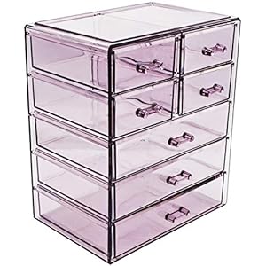 Sorbus Acrylic Clear Makeup Organizer – Big & Spacious Cosmetic Display Case – Stylish Designed Jewelry & Make Up…
