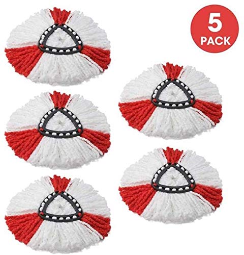 Wigbow - 5 cabezales de repuesto para mopa Vileda EasyWring y Clean Turbo Classic de microfibra