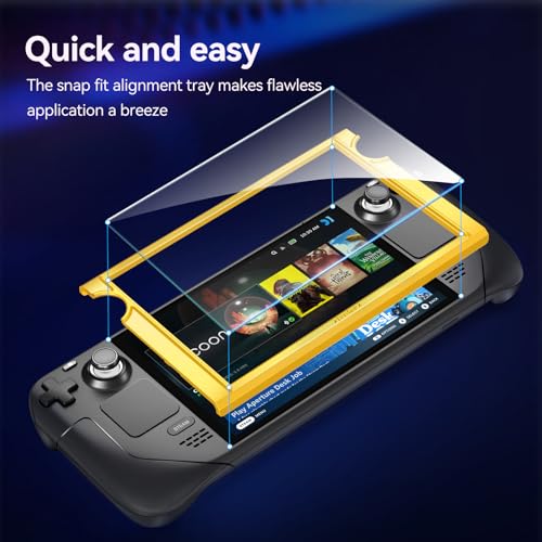 [2 Pack] iVoler Tempered Glass Screen Protector Designed for Steam Deck OLED 7.4 '' 2023/Steam Deck 7''2022 with [Alignment Frame]Transparent HD Clear[Updated Version]Screen Protector for Steam Deck — view 2