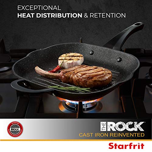 Starfrit The Rock 060903-004-0000 11" Cast Iron Grill Pan, Black - Thumbnail 6