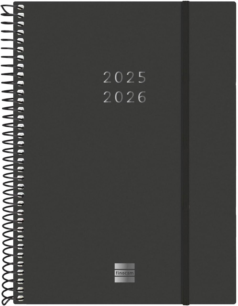 Finocam - Spiral Agenda 18 Months 2025 2026 Weekly Horizontal View July 2025 - December 2026 (18 months) International Black