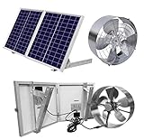 ECO-WORTHY 25W Solar Powered Attic Ventilator Gable Roof Vent Fan with 30W Foldable Solar Panel - Solar Fans for Home Attic, Greenhouse, RV or Outdoor, Ready-to-Use Solar Vent Fan, Solar Roof Vent