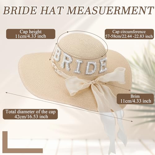 Sombrero playero beige para mujer con ala ancha miniatura 2