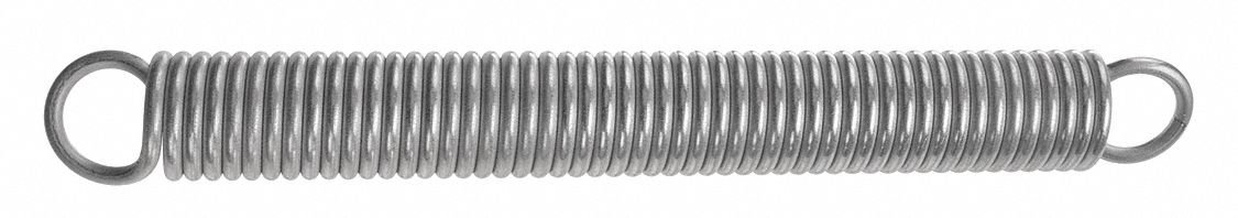 Extension Spring, 4in.L, 0.125in.Dia., PK10