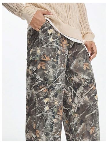 Boy's Graphic Camo Baggy Pants Wide Leg Elastic Waist Long Trousers Vintage Streetwear4