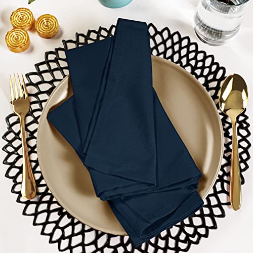 Utopia Kitchen Navy Cloth Napkins [12 Pack, 18X18 Inch] Cotton Blend Washable And Reusable Table Dinner Napkins For Hotel, Lunch, Restaurant, Weddings, Event And Parties #TOP5